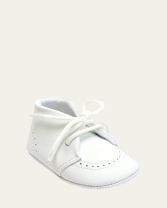 Boy's Benny Leather Brogue Oxford Crib Shoes, Baby